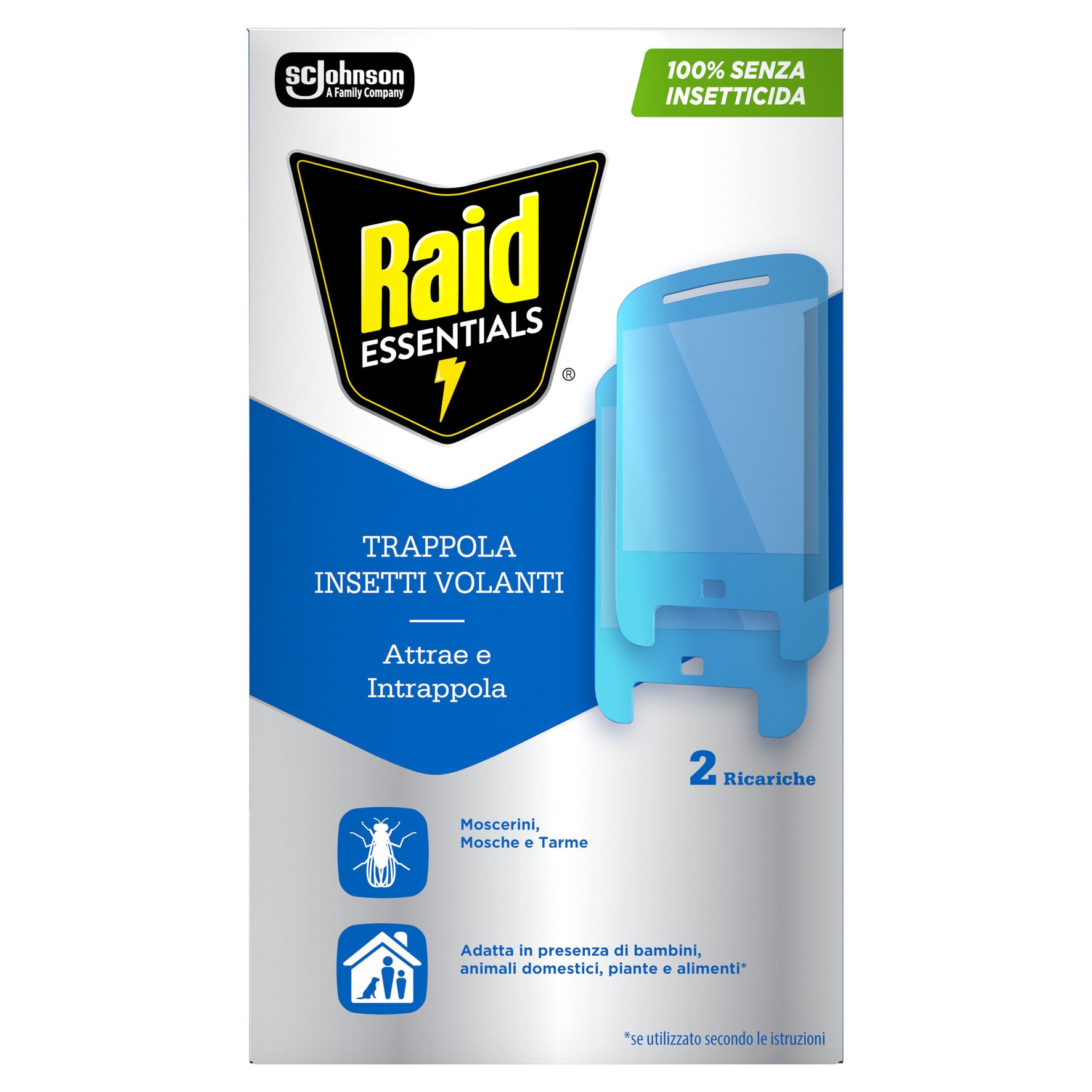Raid Essentials Ricariche Trappola Insetti Volanti – 2 Pezzi Senza Insetticida