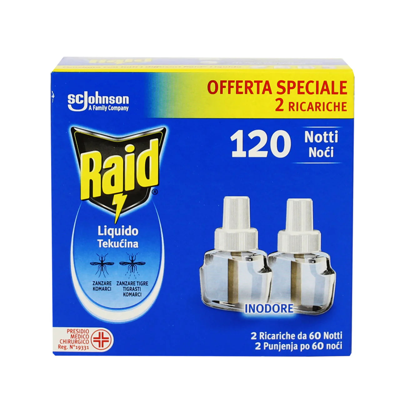 Raid Recharge Liquide Inodore 2 Pièces 120 Nuits
