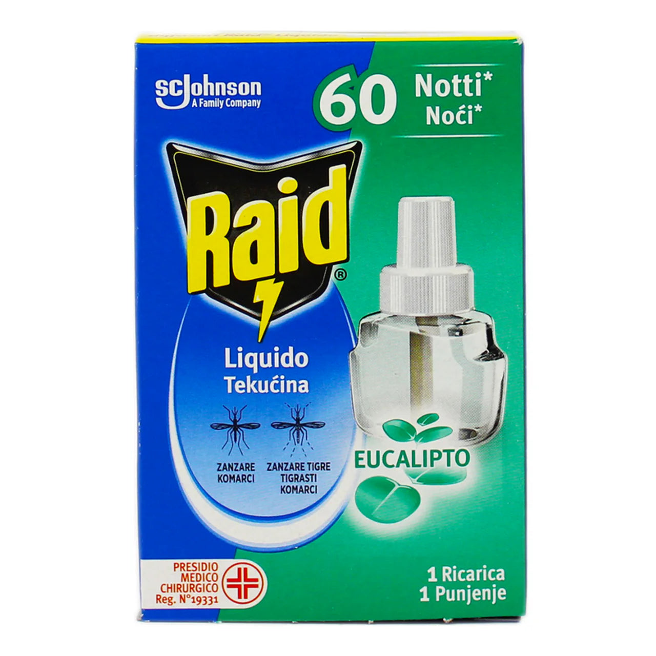 Raid liquid recharge 60 nights eucalyptus