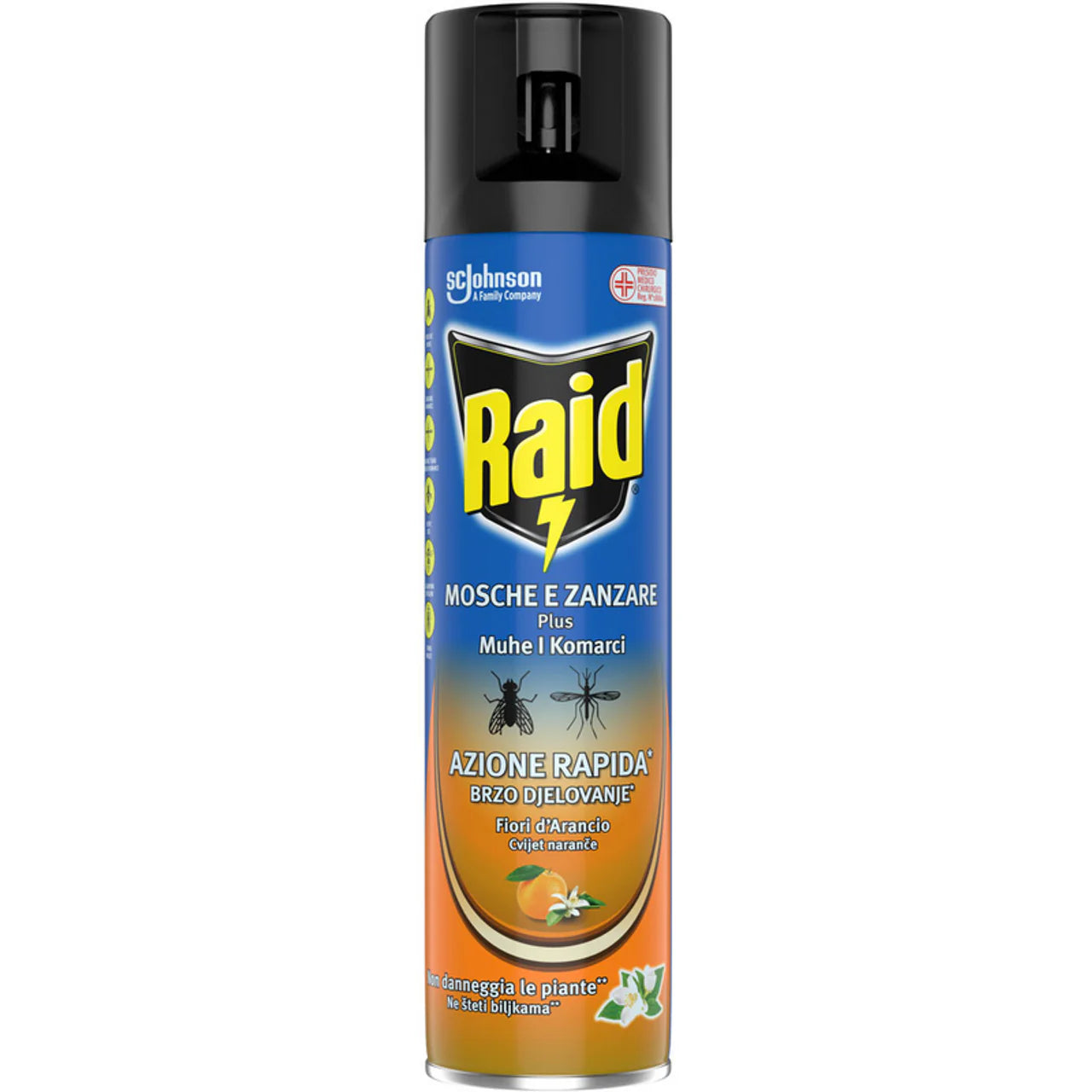 Raid Spray Insecticide Mous et Moustiques Plus Fleurs d'Oranger à Action Rapide 400 ml