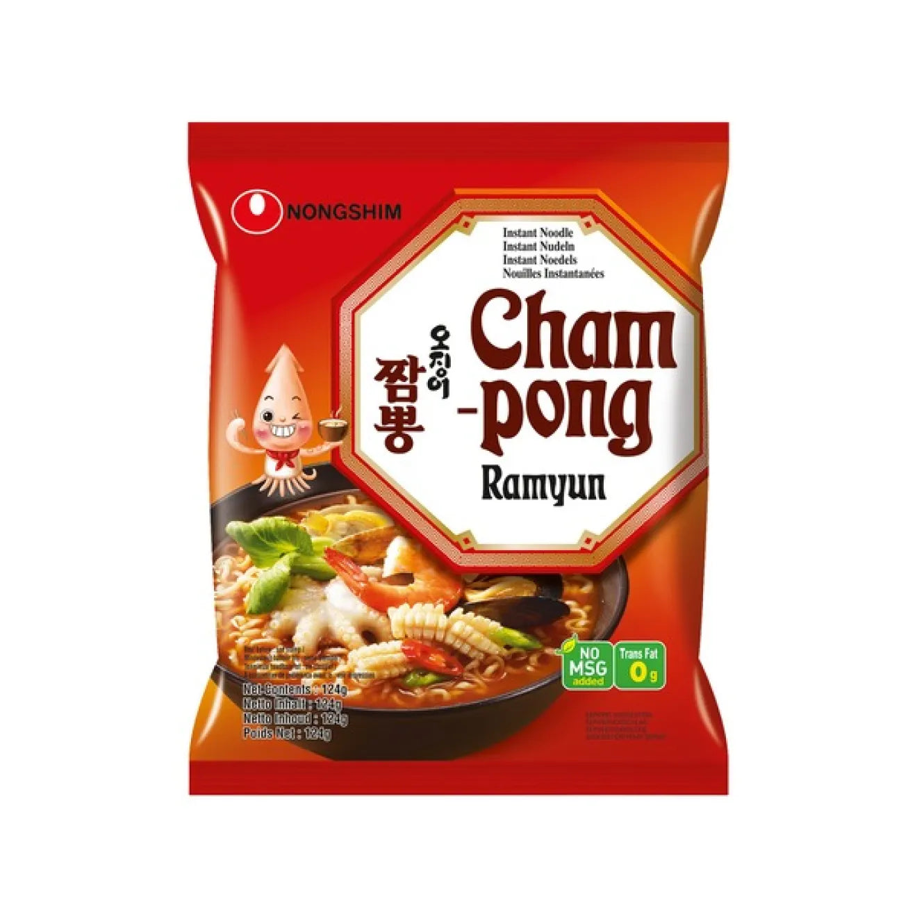 Nongshim Champong Ramyun 124g – Ramen di Mare Piccante Coreano