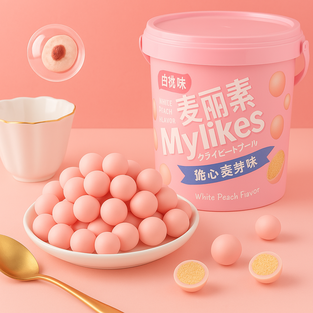 MyLikes Crispy Malt Balls - Gusto Pesca Bianca | 168g