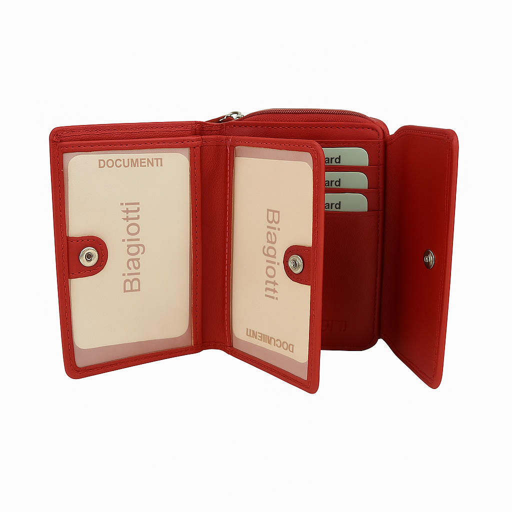 LAURA BIAGIOTTI Portafoglio Donna in Vera Pelle 760-32 | RFID | 13,5x10x4 cm