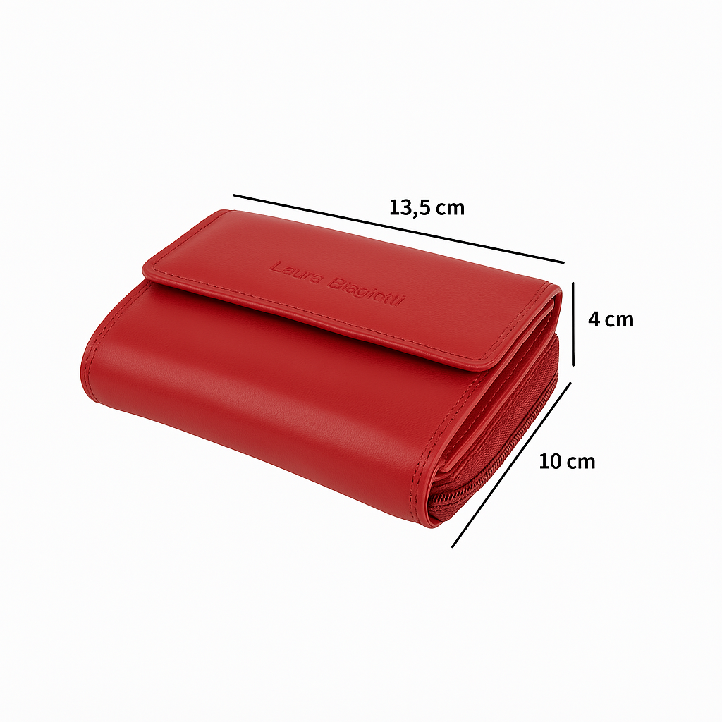 LAURA BIAGIOTTI Portafoglio Donna in Vera Pelle 760-32 | RFID | 13,5x10x4 cm