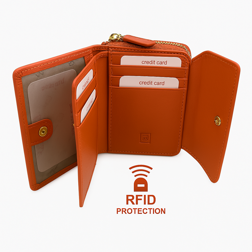 LAURA BIAGIOTTI Portafoglio Donna in Vera Pelle 760-32 | RFID | 13,5x10x4 cm