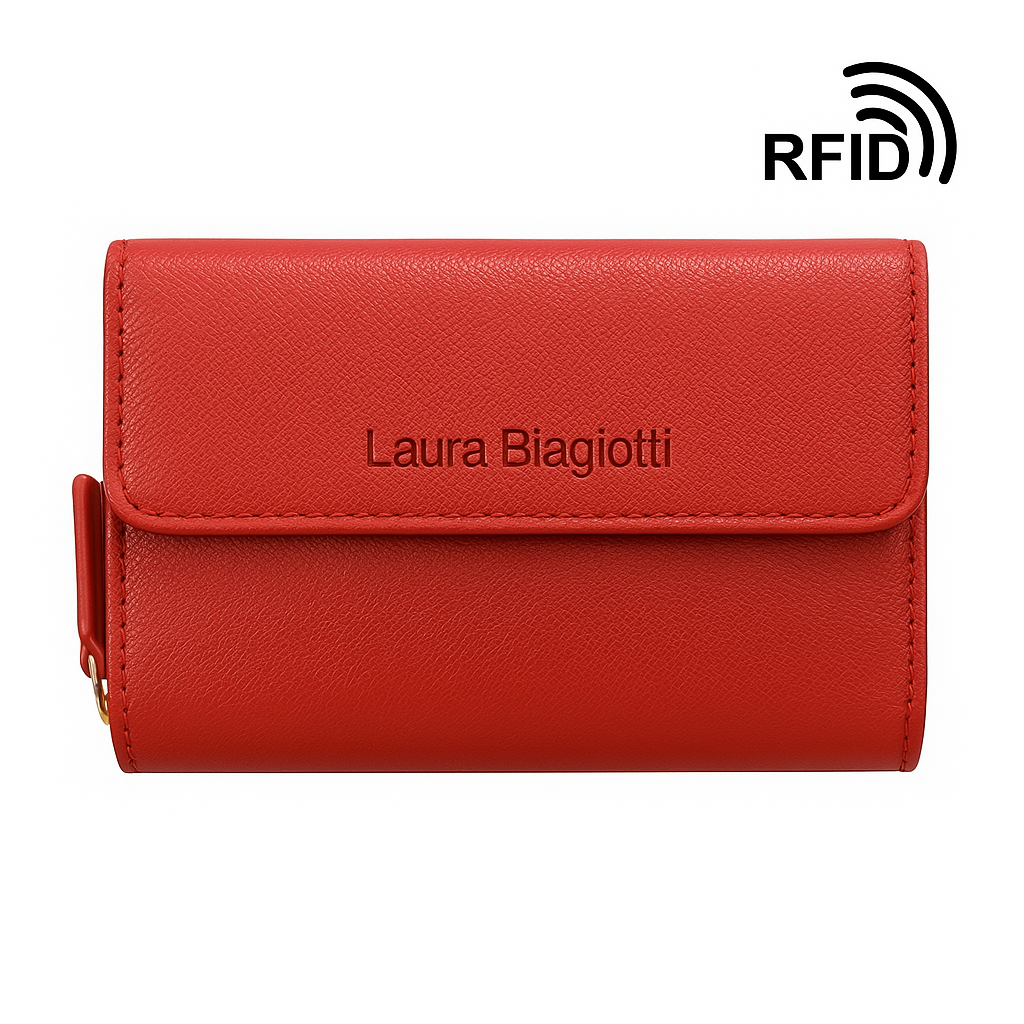 LAURA BIAGIOTTI Portafoglio Donna in Vera Pelle 760-32 | RFID | 13,5x10x4 cm