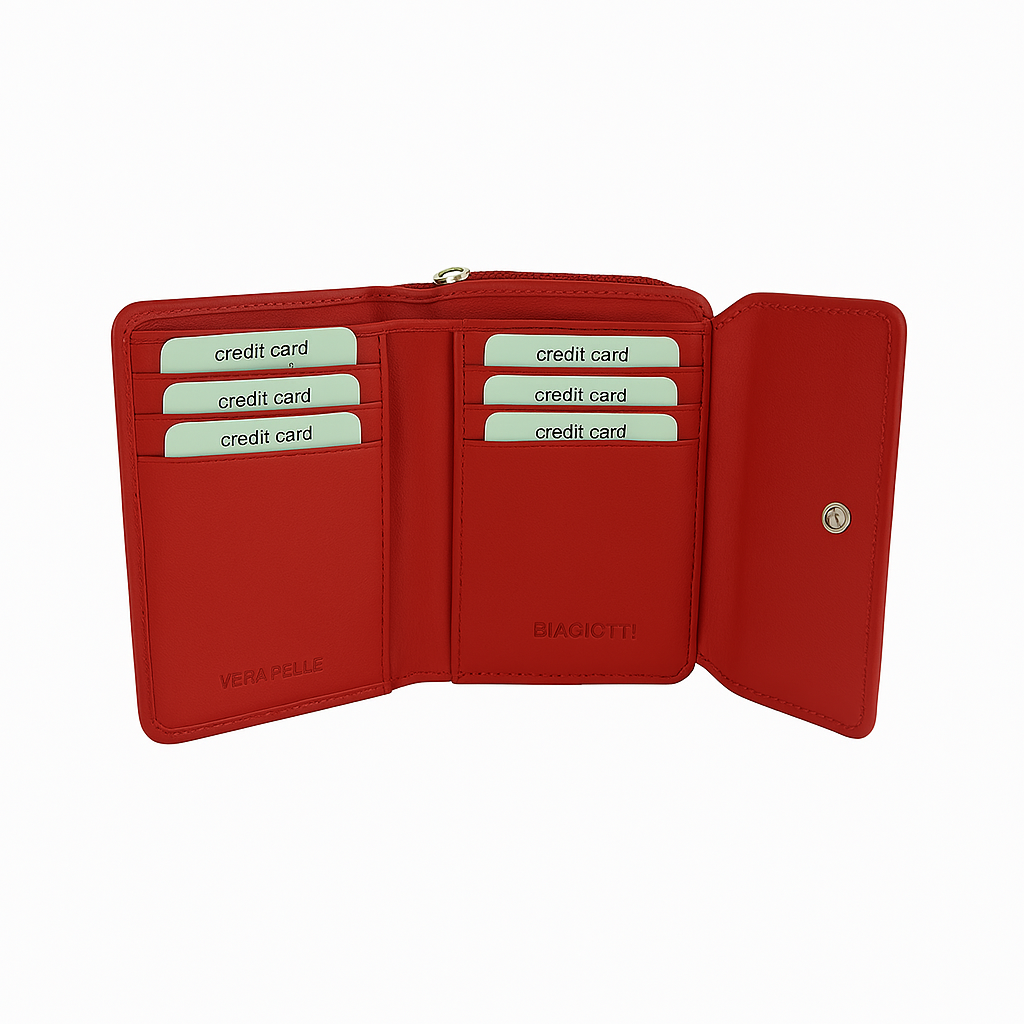 LAURA BIAGIOTTI Portafoglio Donna in Vera Pelle 760-32 | RFID | 13,5x10x4 cm