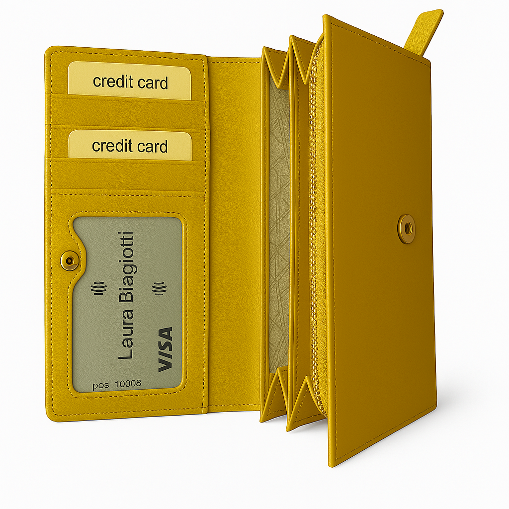 Laura Biagiotti Portafoglio Donna in Vera Pelle - 17x10,5x4 cm