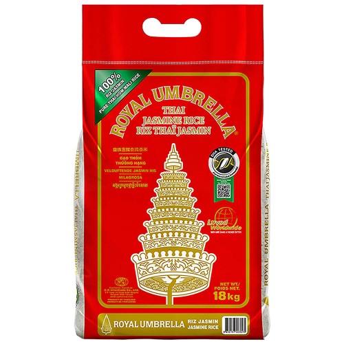 Royal Umbrella Riso Jasmine Thai 18kg – 100% Originale Tailandese