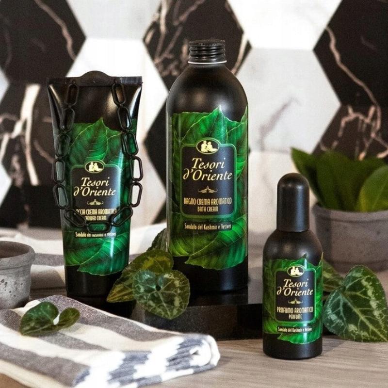 Treasures of the Orient Aromatische Badecreme aus Kaschmir, Sandelholz und Vetiver, 500 ml