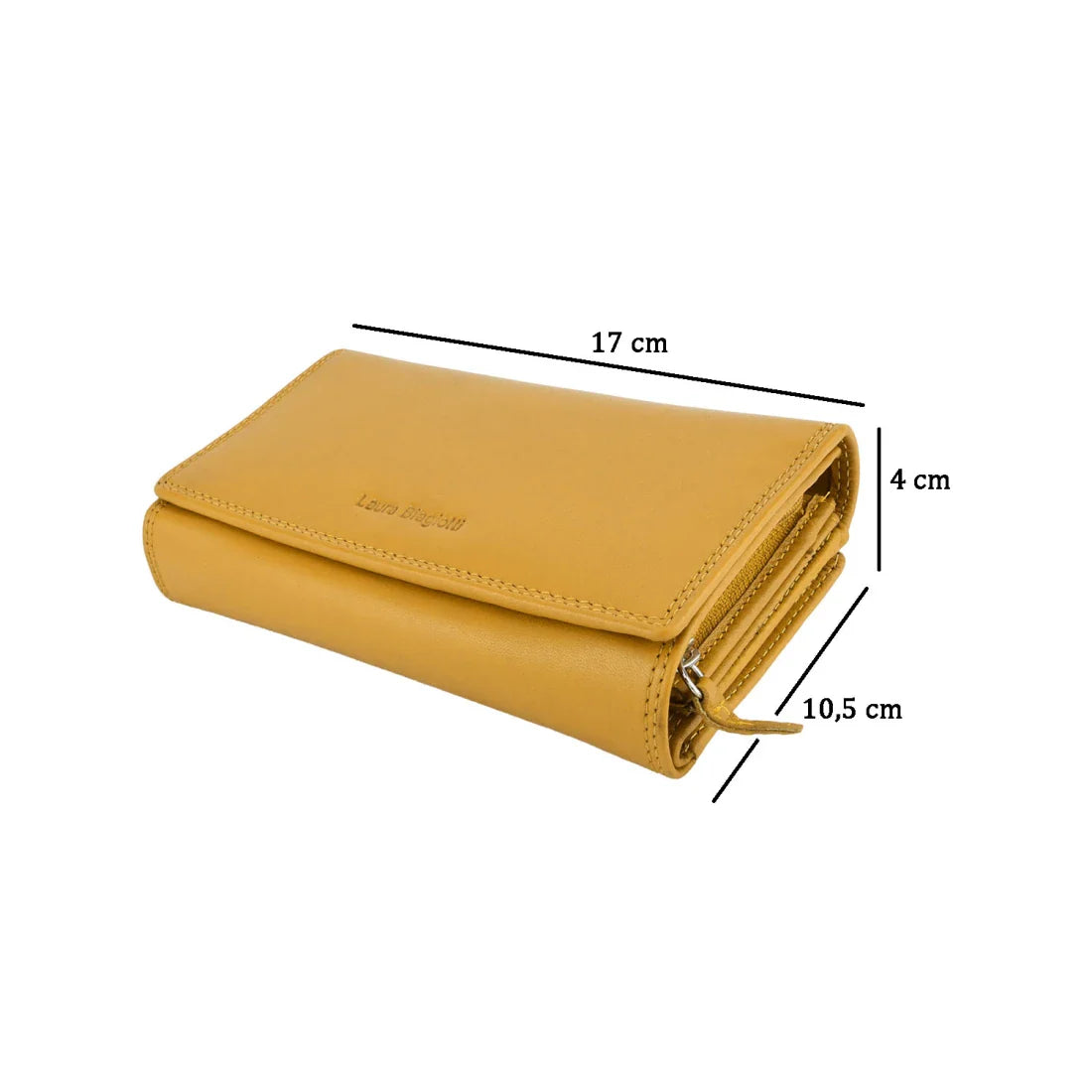 Laura Biagiotti Portafoglio Donna in Vera Pelle - 17x10,5x4 cm