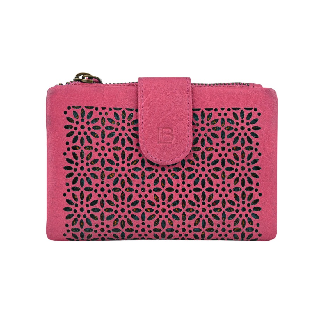 Portafoglio Donna in Pelle Traforata – 14x10x3 cm