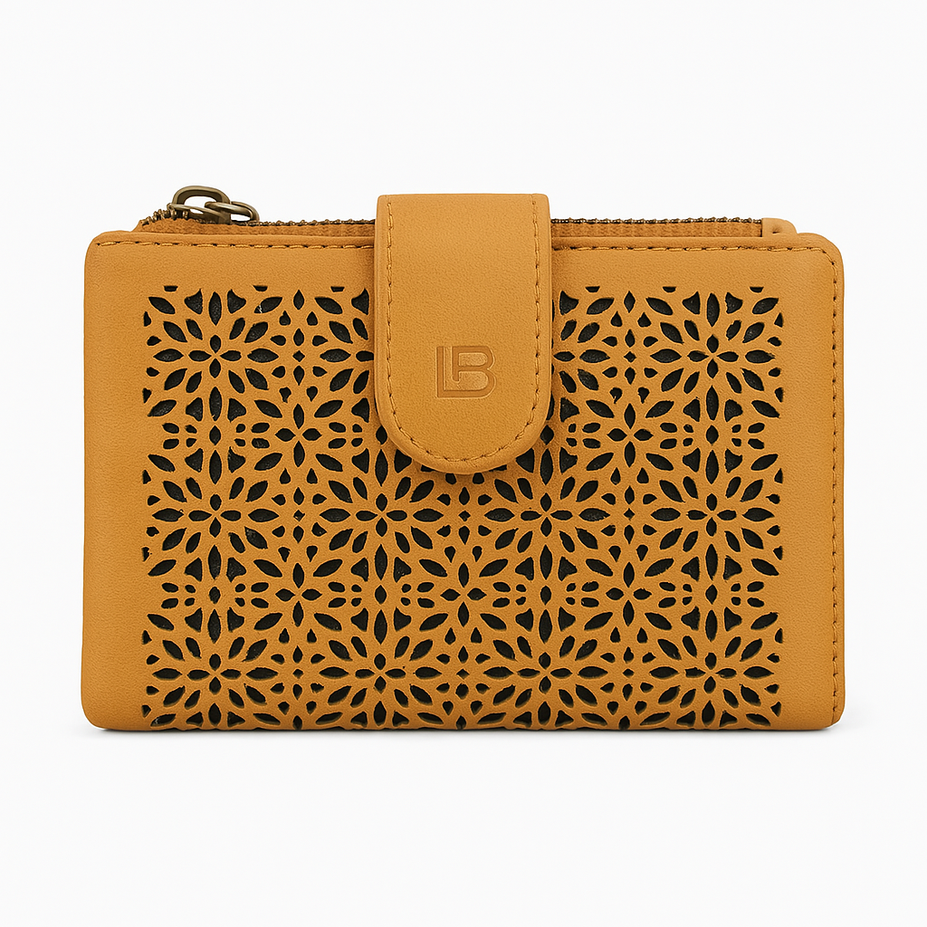 Portafoglio Donna in Pelle Traforata – 14x10x3 cm