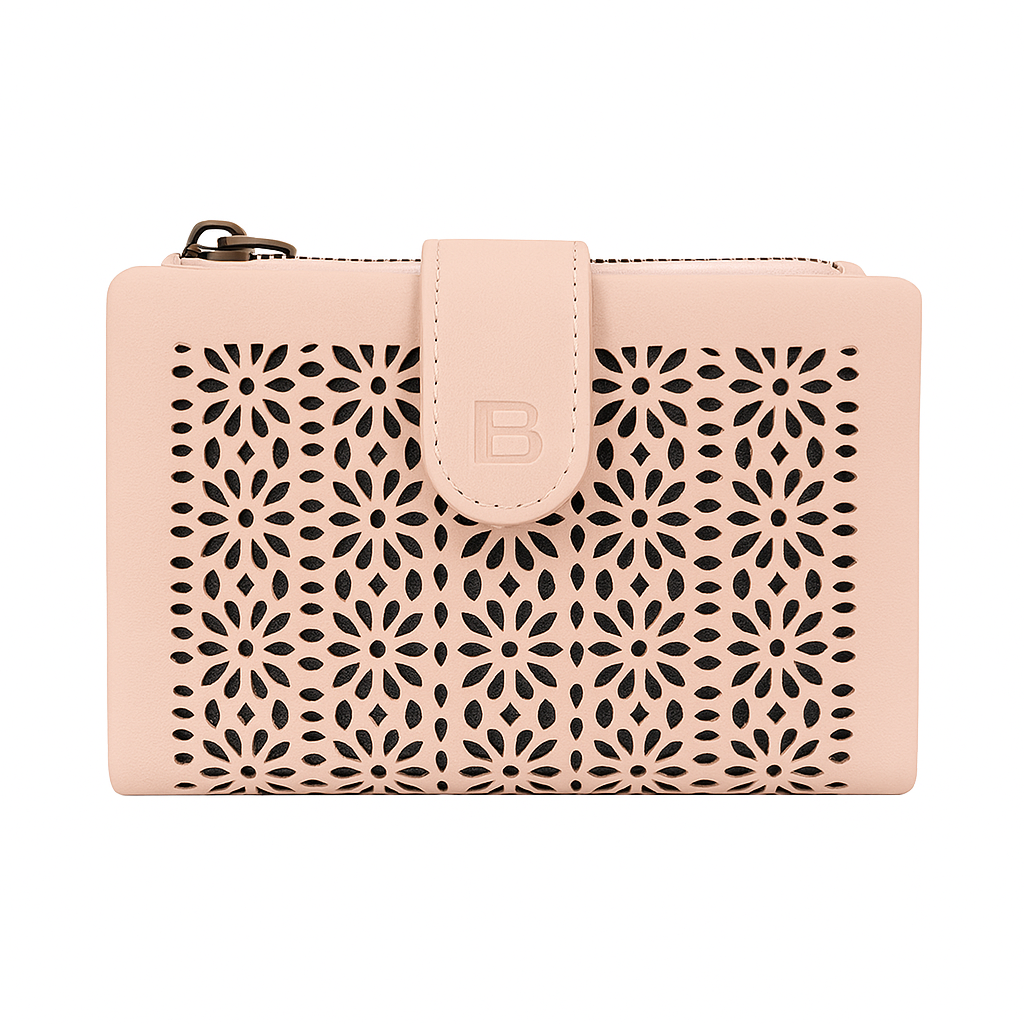 Portafoglio Donna in Pelle Traforata – 14x10x3 cm