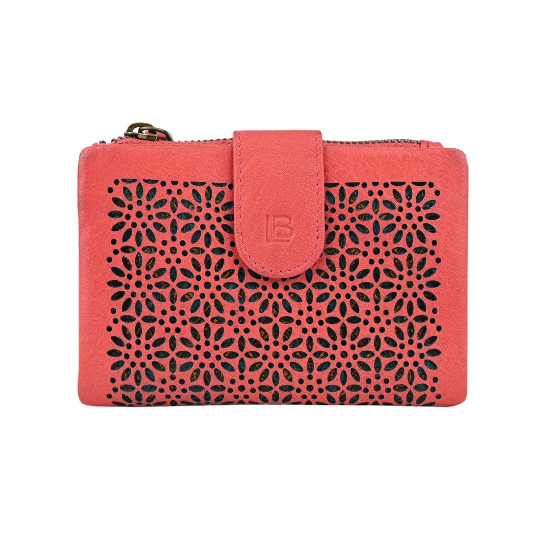 Portafoglio Donna in Pelle Traforata – 14x10x3 cm