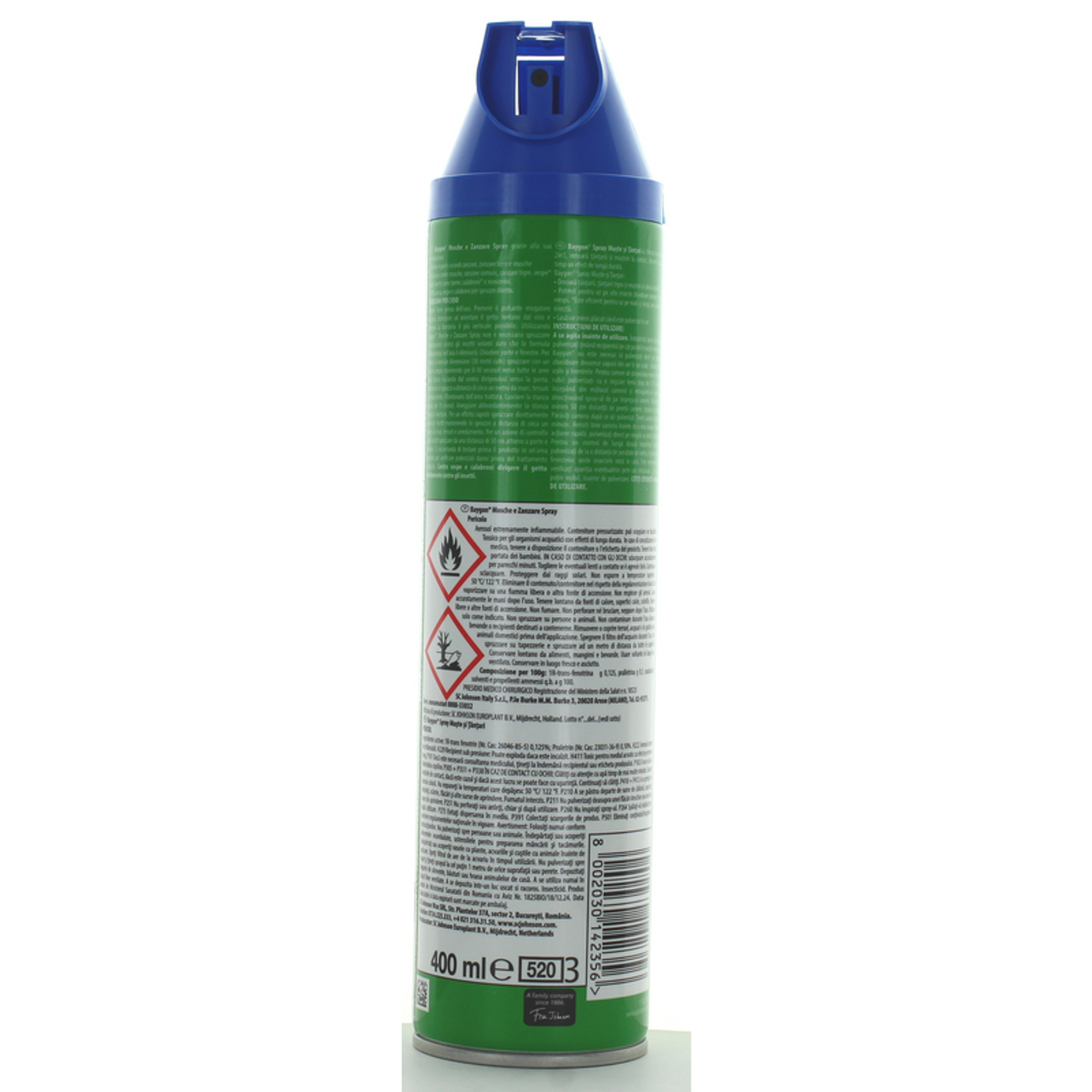 Baygon Blu Insetticida Spray Mosche e Zanzare 400 ml