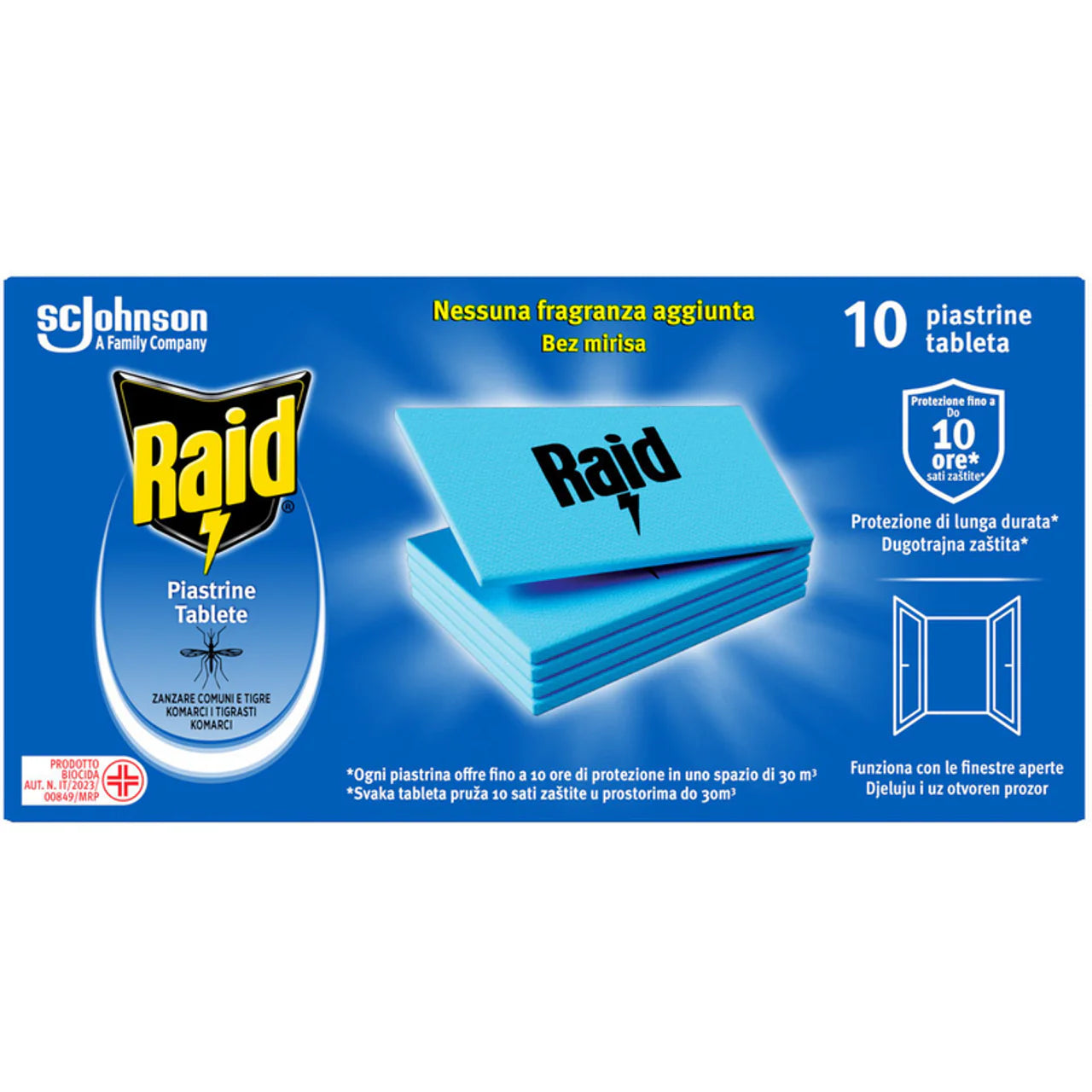 Raid Insetticida Piastrine Antizanzare 10 Pz