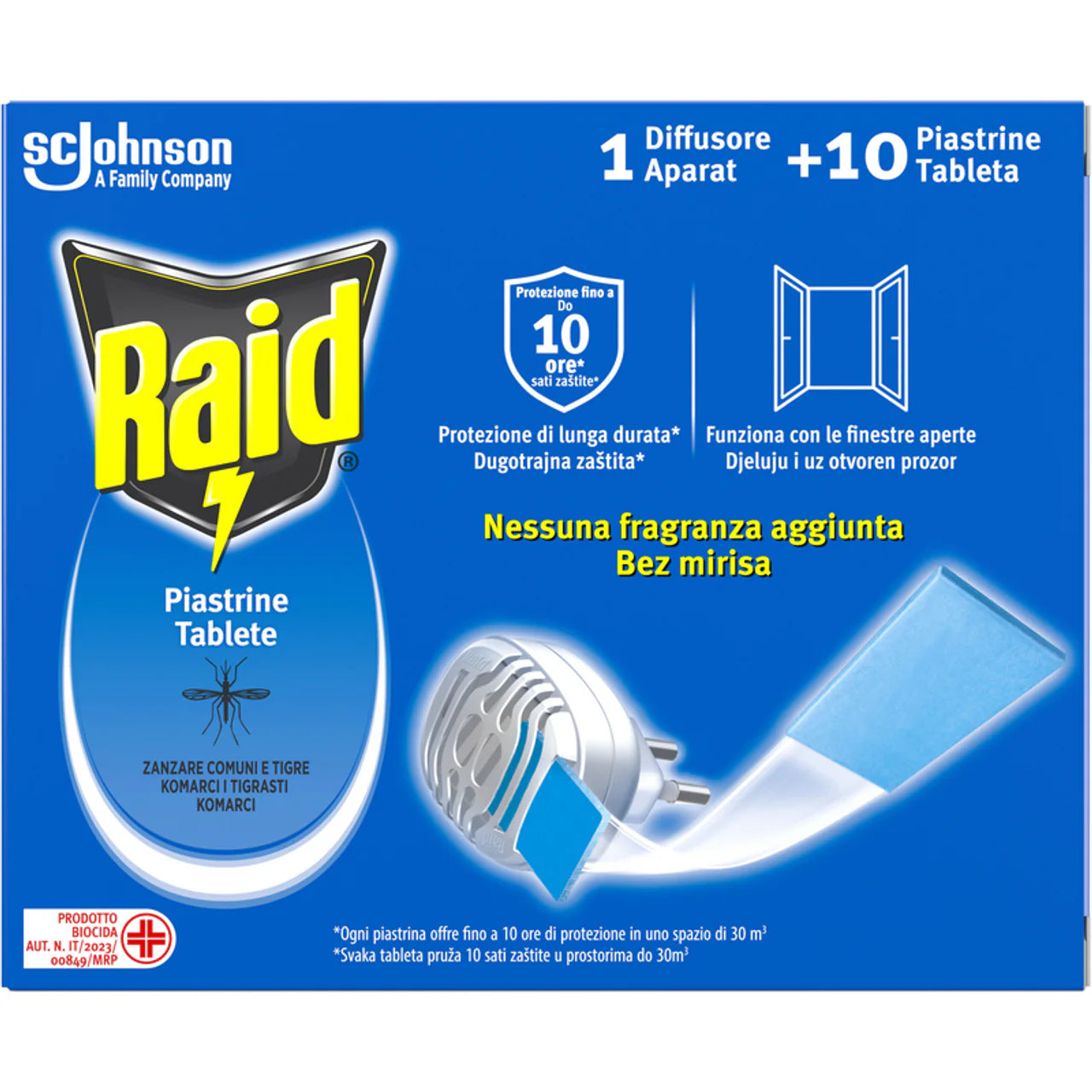 Raid Insetticida Elettrico Base + 10 Piastrine