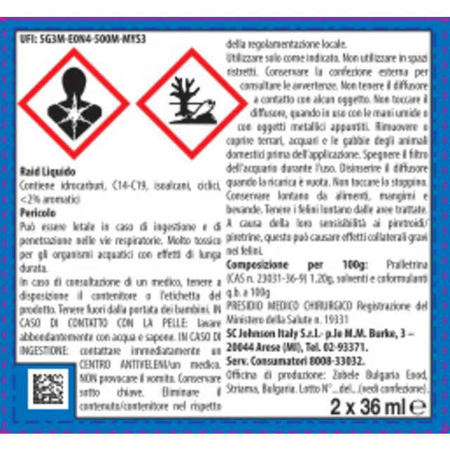 Raid Ricarica Liquida Inodore 2 Pz 120 Notti