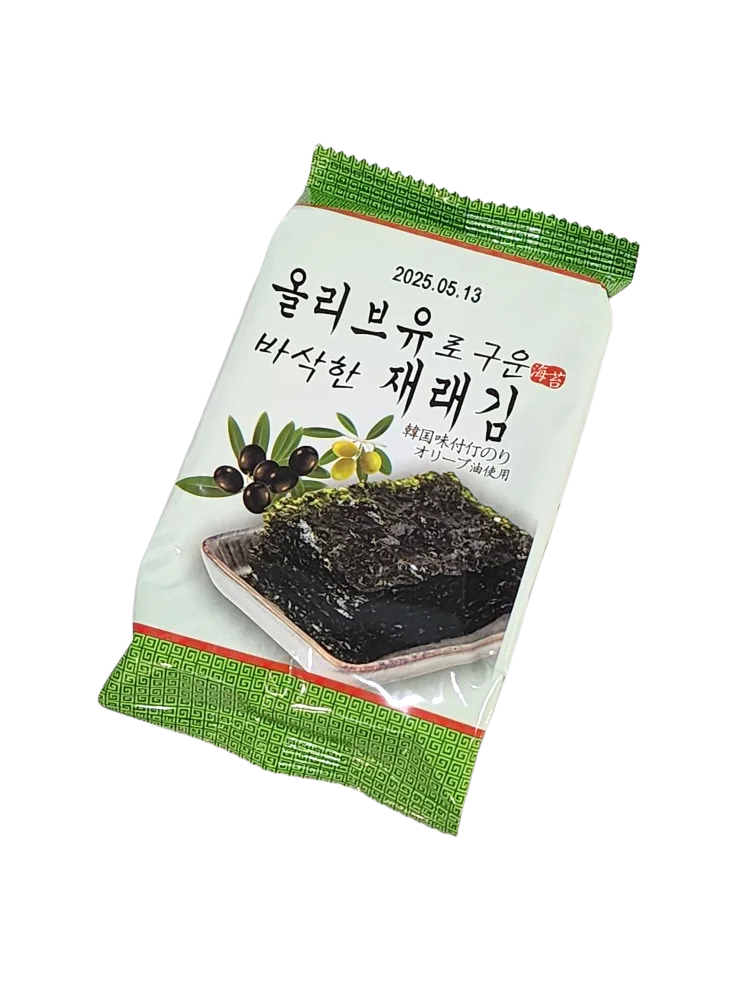 Snack di Alghe Condite - Sapore Autentico Coreano 4.5g (Confezione da 8 Fogli)