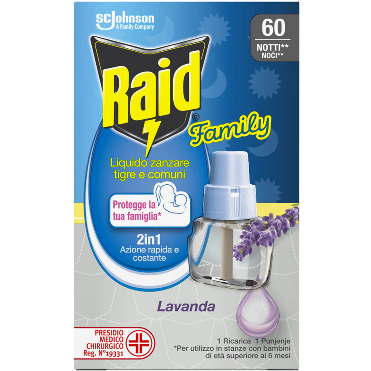 Raid Family Ricarica Liquida 60 Notti Lavanda