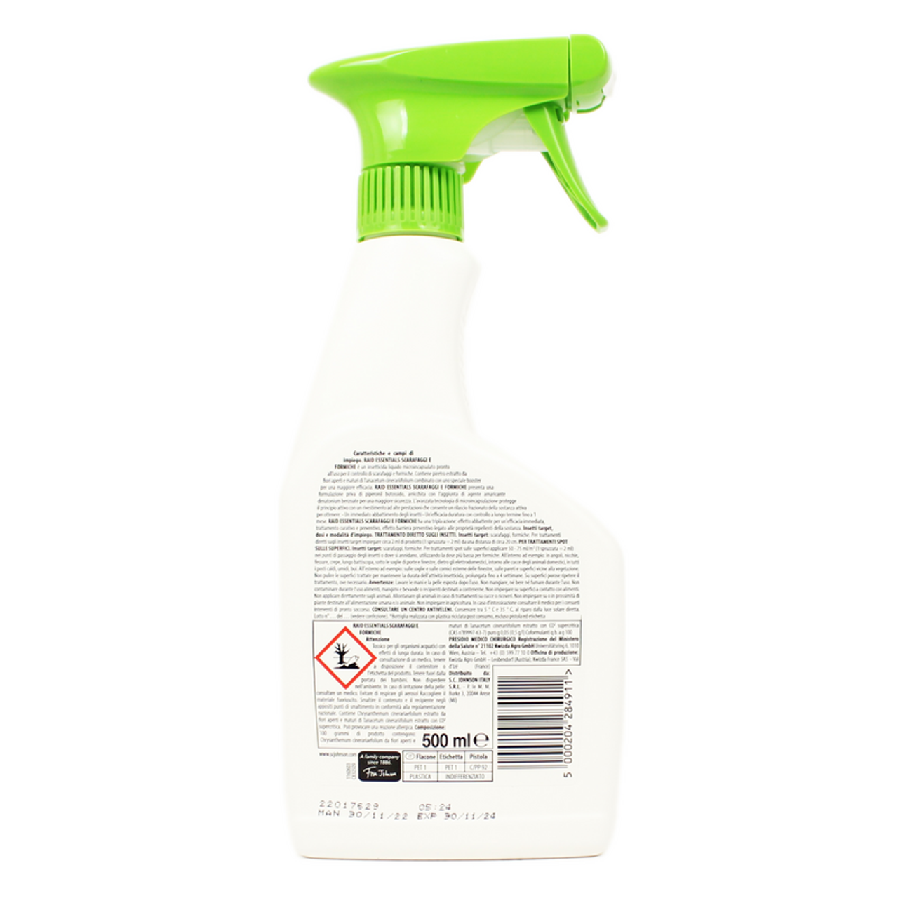 Raid Insetticida Essentials Scarafaggi & Formiche Trigger 500 ml