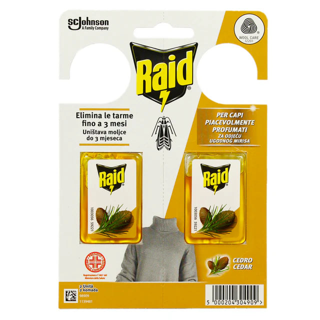 Raid Tarme Gel Profumato Cedro 2 Pezzi