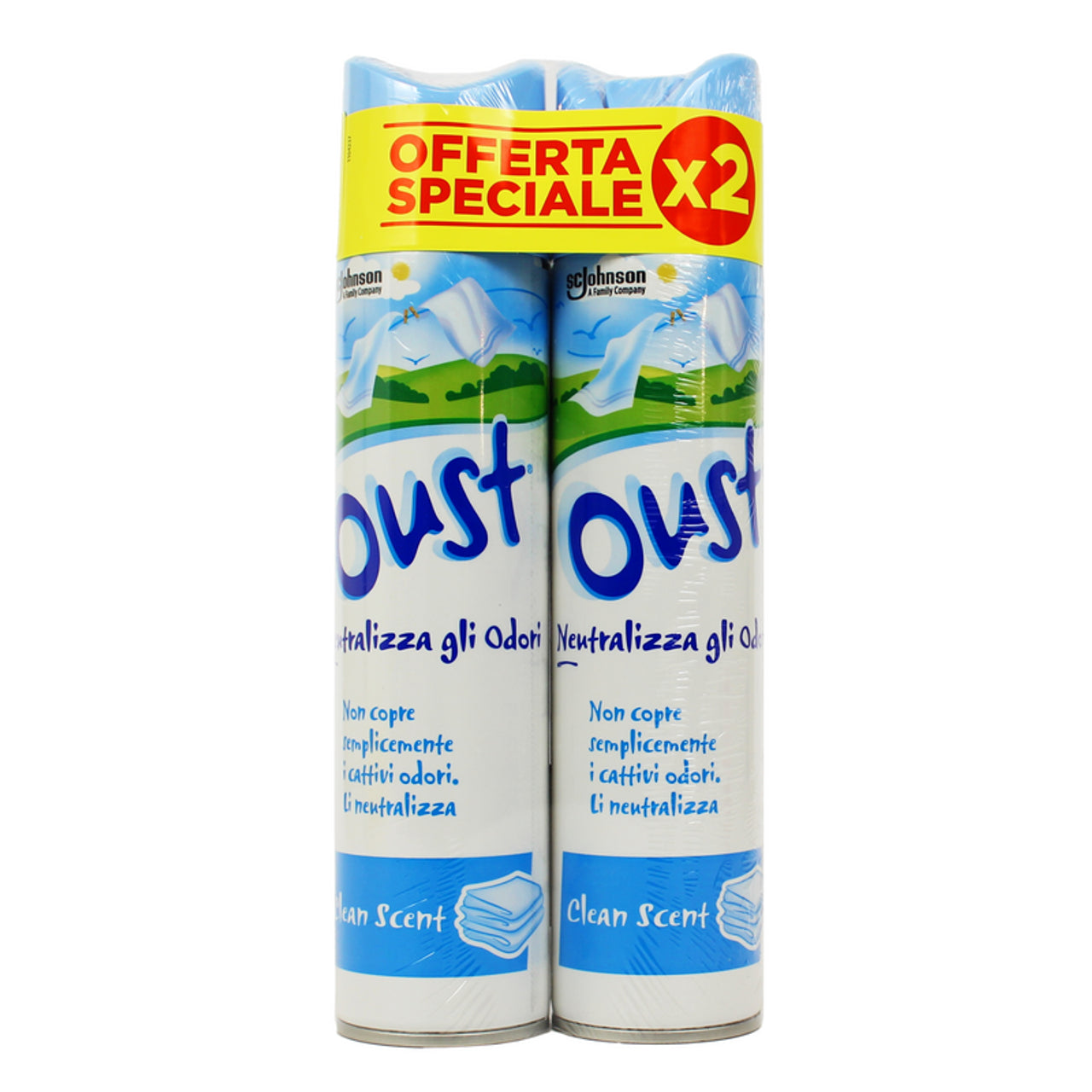 Oust Elimina Odori Spray 2 Pezzi Da 300 ml