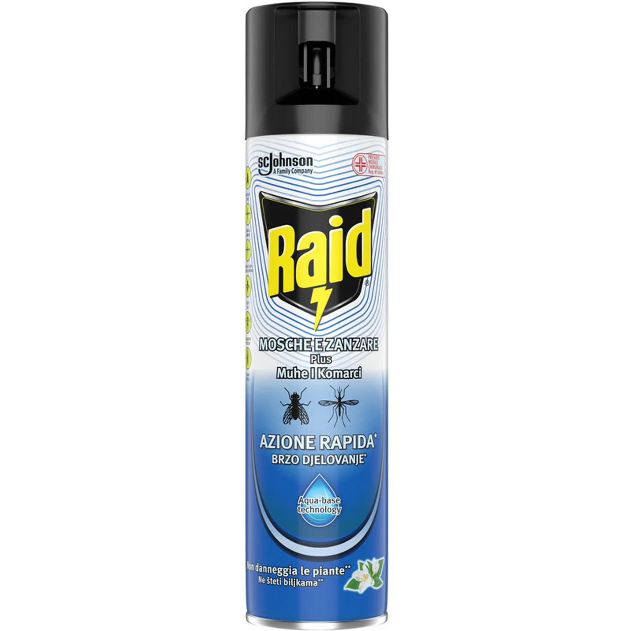 Raid Insetticida Spray Mosche E Zanzare Plus Azione Rapida Aqua-Base Tecnology 400 ml