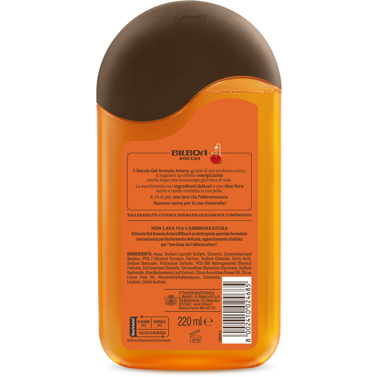 Bilboa Shower Gel Bitter Orange Gel 220ml - does not wash off the tan