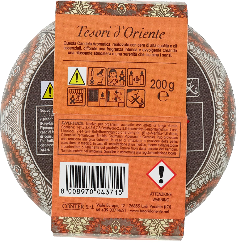 Tesori d'Oriente Candela Aromatica Fior di Loto 200 gr