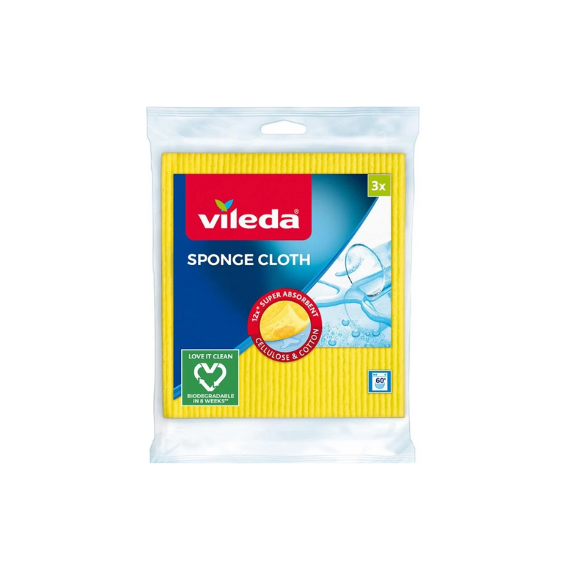 Vileda Sponge Cloth Panno Spugna Superassorbenti 3 Pz