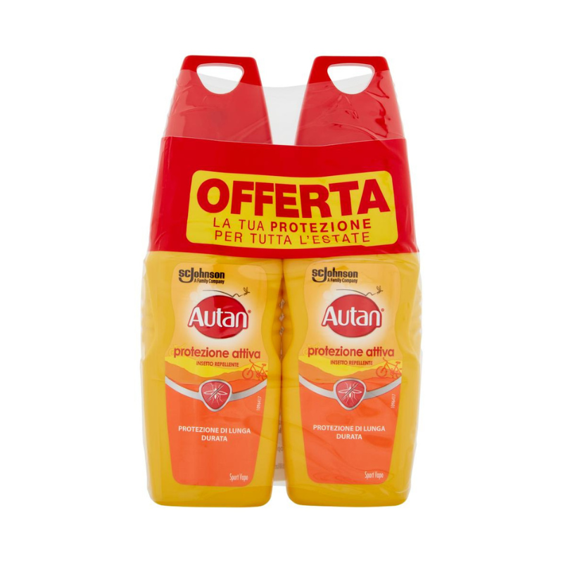 Autan Protezione Attiva Vapo Bipacco Spray Insetto Repellente E Antizanzare 2 x 100 ml