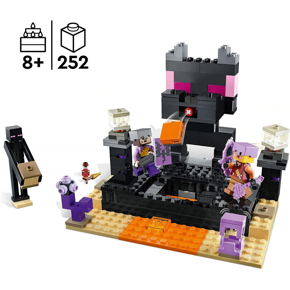 LEGO Minecraft 21242 The End Arena Playset da Battaglia con Lava Ender Drago