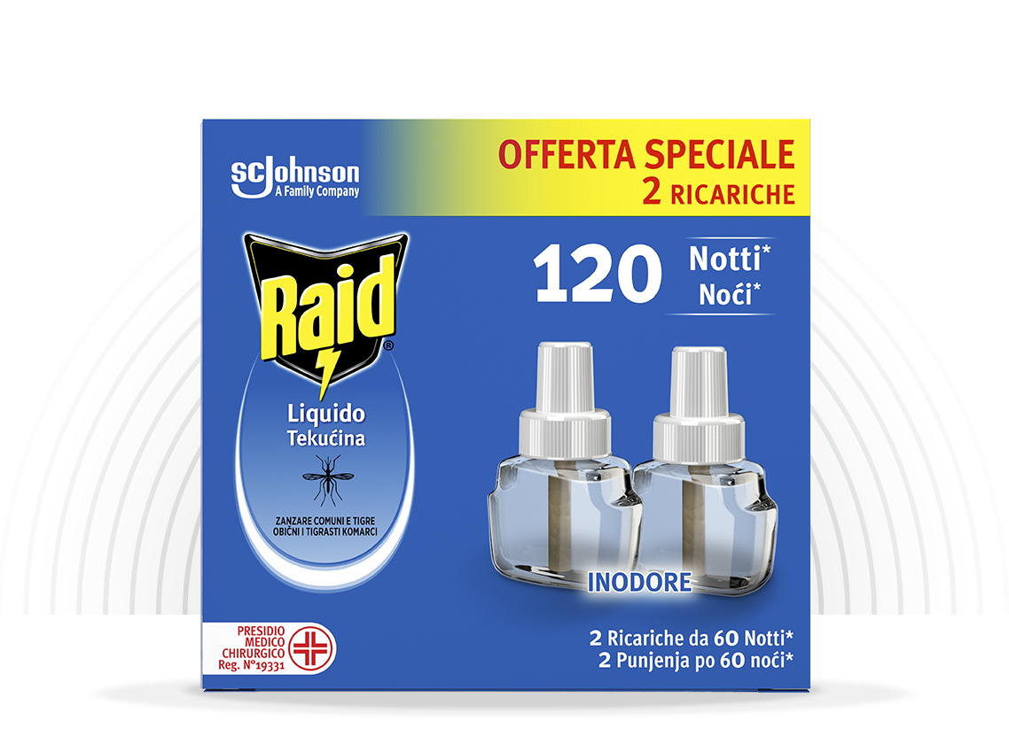 Raid Ricarica Liquida Inodore 2 Pz 120 Notti