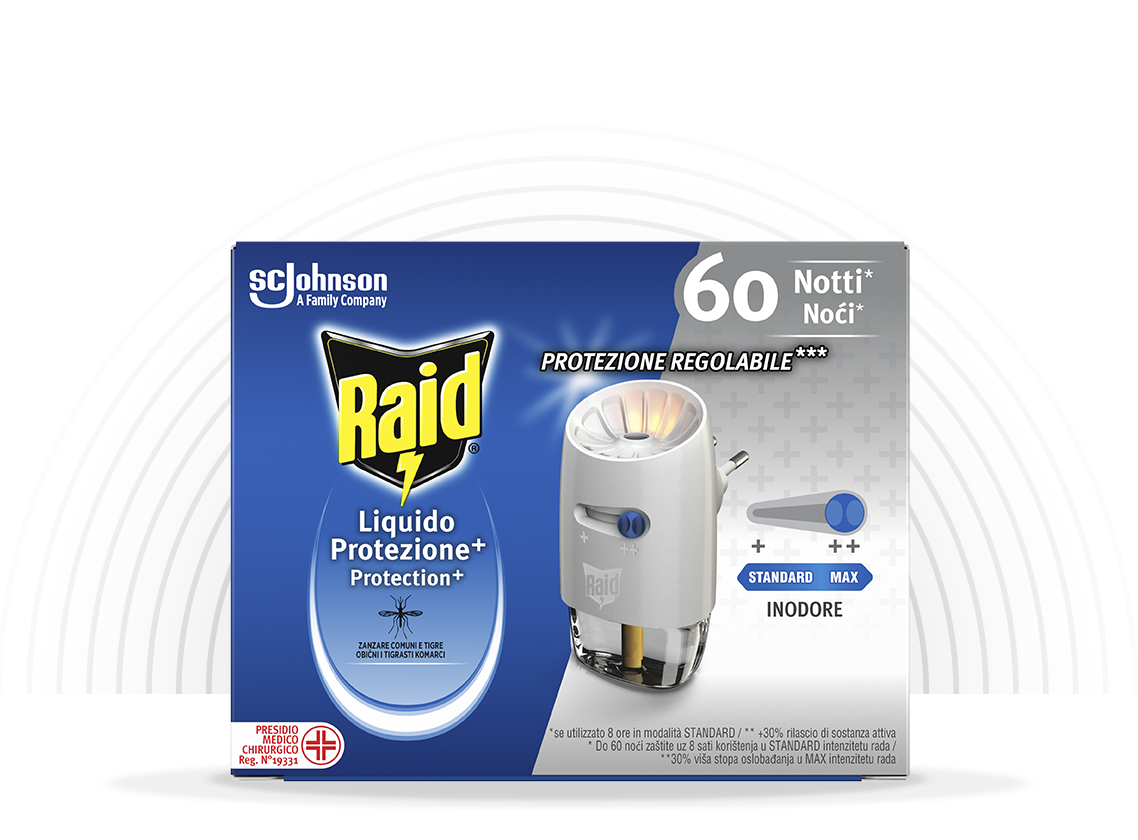 Raid Diffusore + Ricarica Liquida Inodore Protezione+ 60 Notti