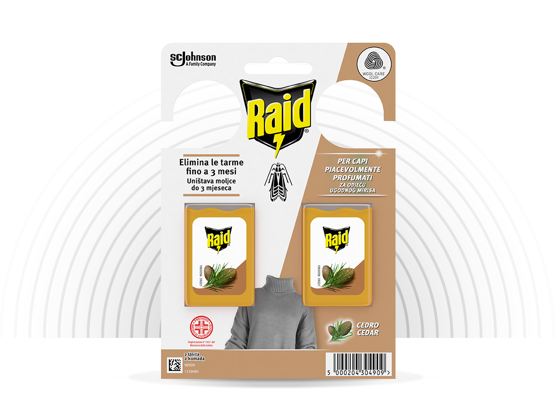 Raid Tarme Gel Profumato Cedro 2 Pezzi