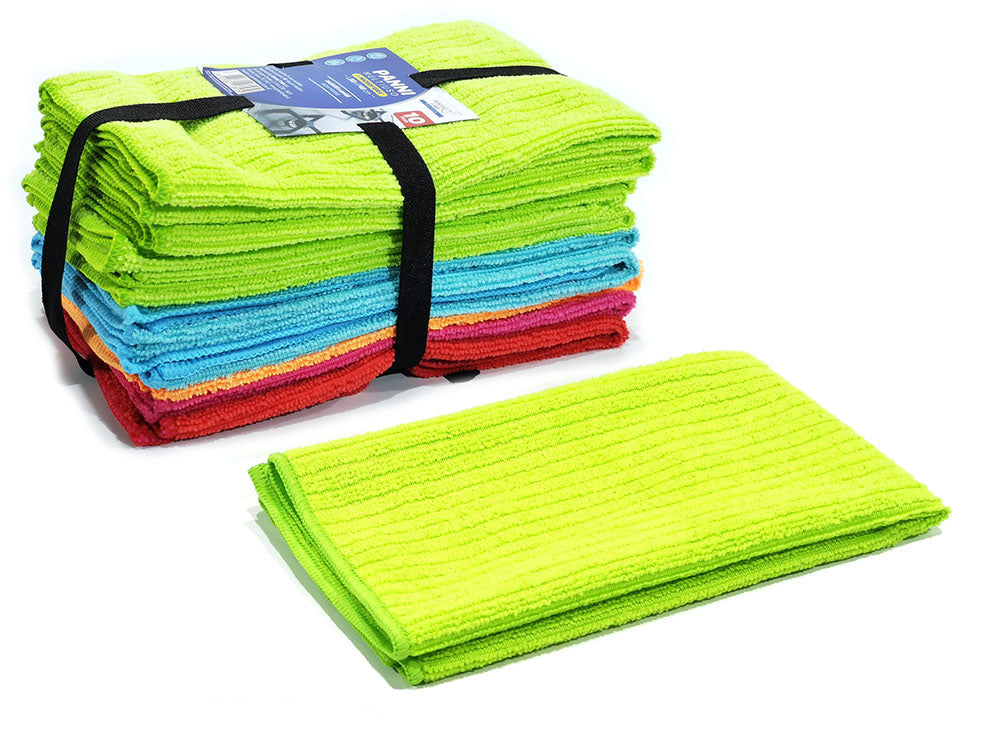 Set 10 Panni in Microfibra 38x45 cm – Alta Assorbenza, Colori Assortiti