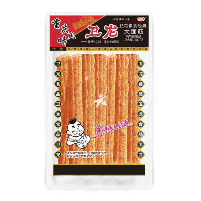 Weilong Big Latiao Strisce Piccanti di Frumento – Snack Cinese 102 g