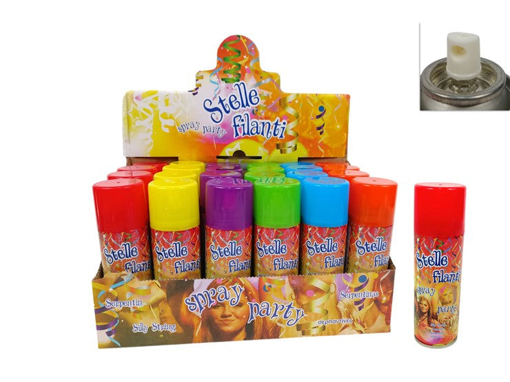 Stelle Filanti Spray 83 ml - Effetto Party Colorato per Feste e Eventi