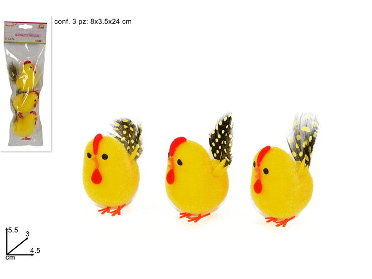 Set 3 Galline Decorative - Perfette per Pasqua e Decorazioni Fai-da-Te