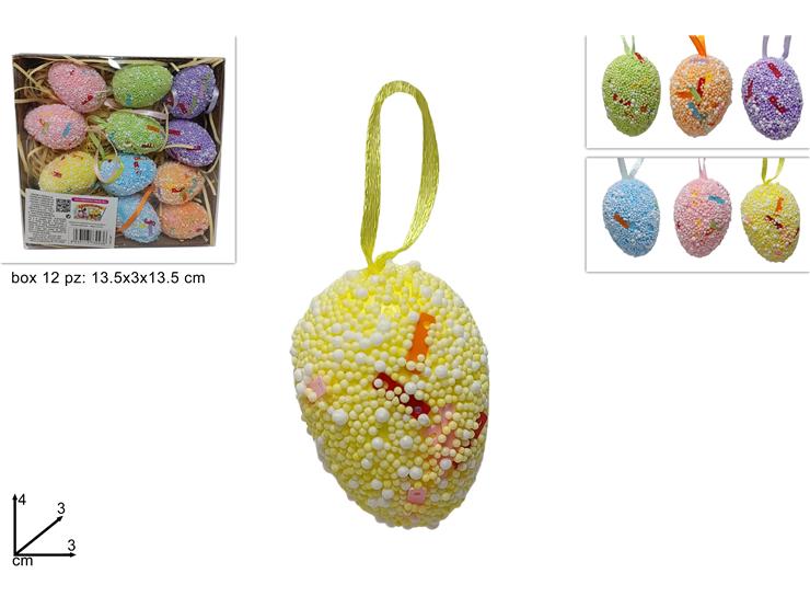 Set 12 Uova Appendini Decorativi – Perfetti per Alberi di Pasqua e Allestimenti