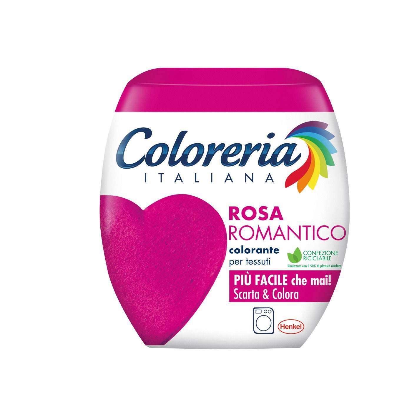 Coloreria Italiana Colorante Tessuti e Vestiti in Lavatrice Rosa Romantico 350g