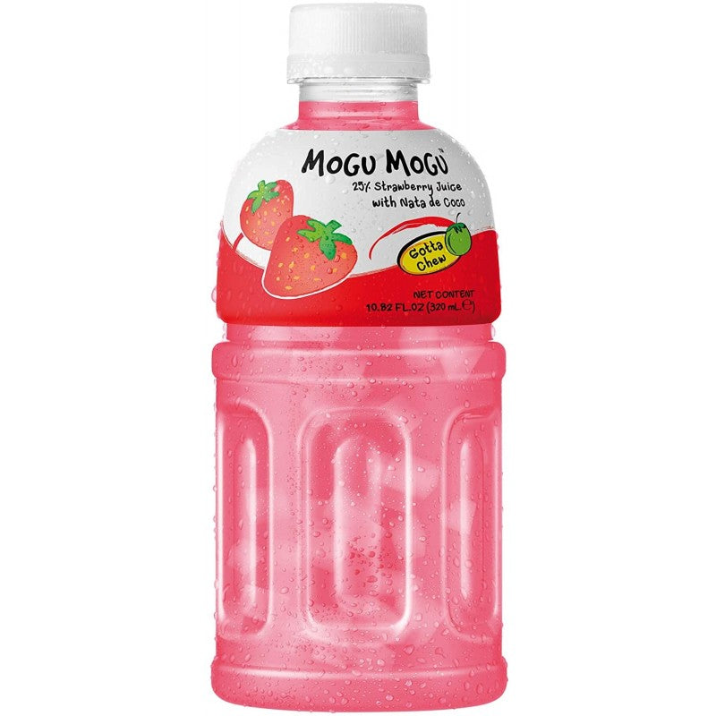 MOGU MOGU Bevanda al Gusto di  Fragola con Pezzi di Nata di Coco 320 ml