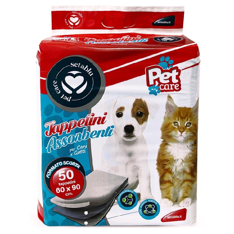 Tappetini Assorbenti per Cani e Gatti - 50 Pezzi (60x90 cm) - Setablu Pet Care