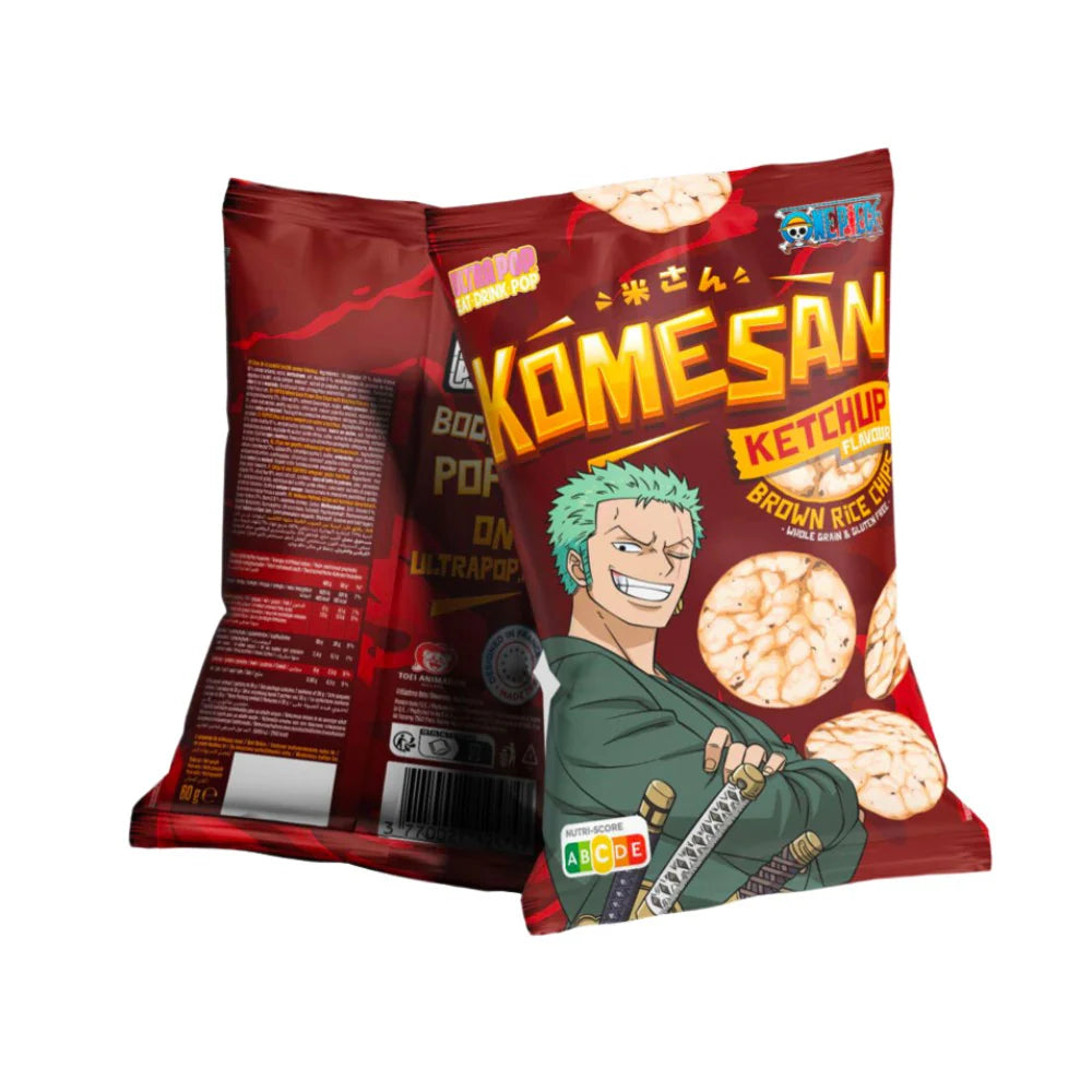 Chips de riz aromatisées au ketchup Komesan Ultra Pop Zoro 60 g